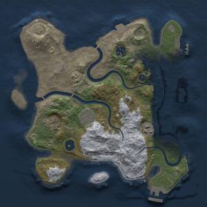 Thumbnail Rust Map: Procedural Map, Size: 3000, Seed: 10352, 10 Monuments