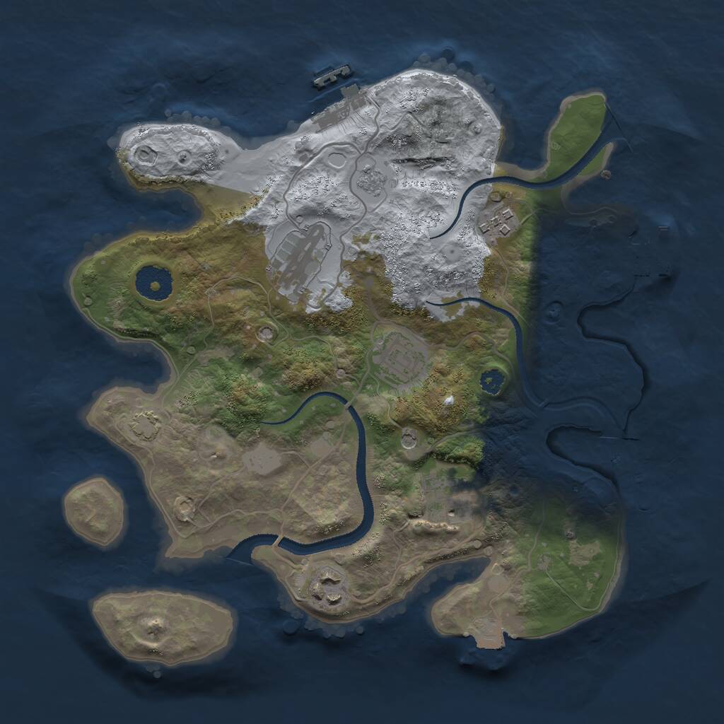 Rust Map: Procedural Map, Size: 3000, Seed: 131027165, 11 Monuments