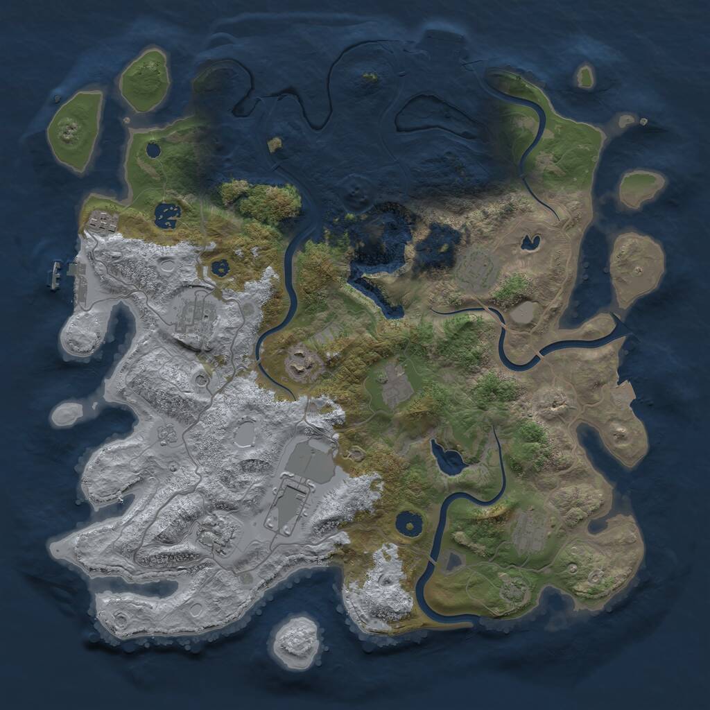 Rust Map: Procedural Map, Size: 4000, Seed: 1523399381, 15 Monuments
