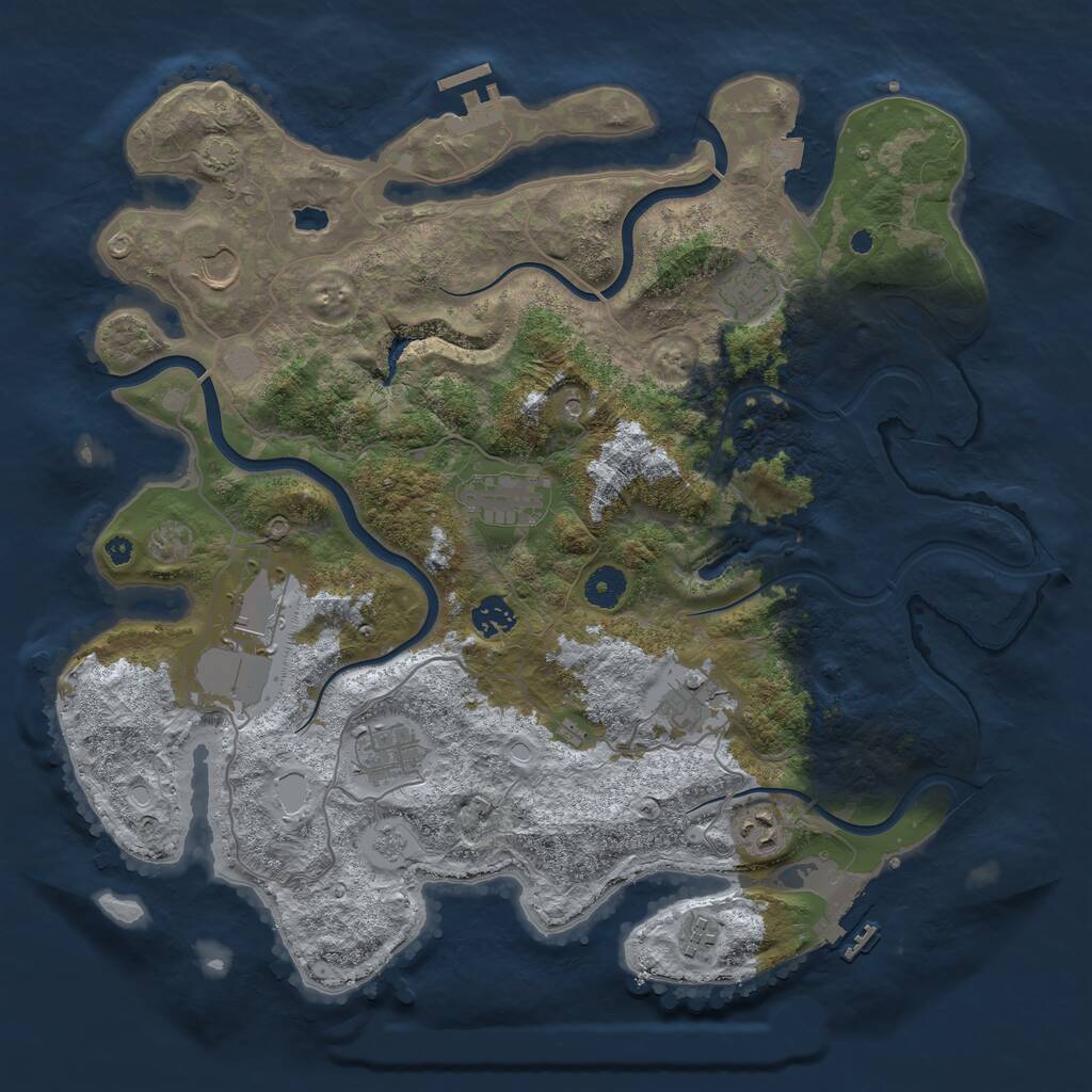 Rust Map: Procedural Map, Size: 4000, Seed: 1404266395, 15 Monuments