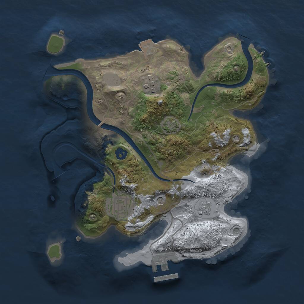 Rust Map: Procedural Map, Size: 2500, Seed: 56732, 7 Monuments