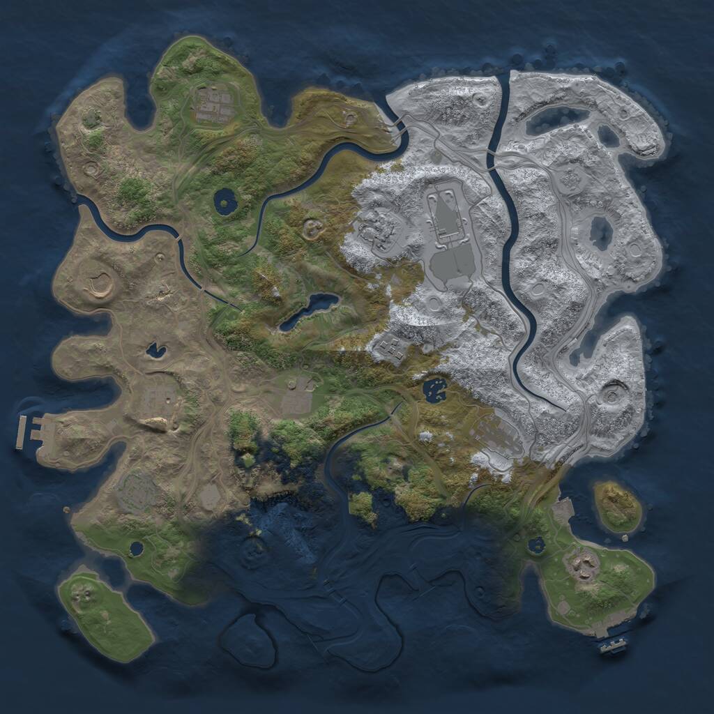 Rust Map: Procedural Map, Size: 4250, Seed: 174929457, 17 Monuments