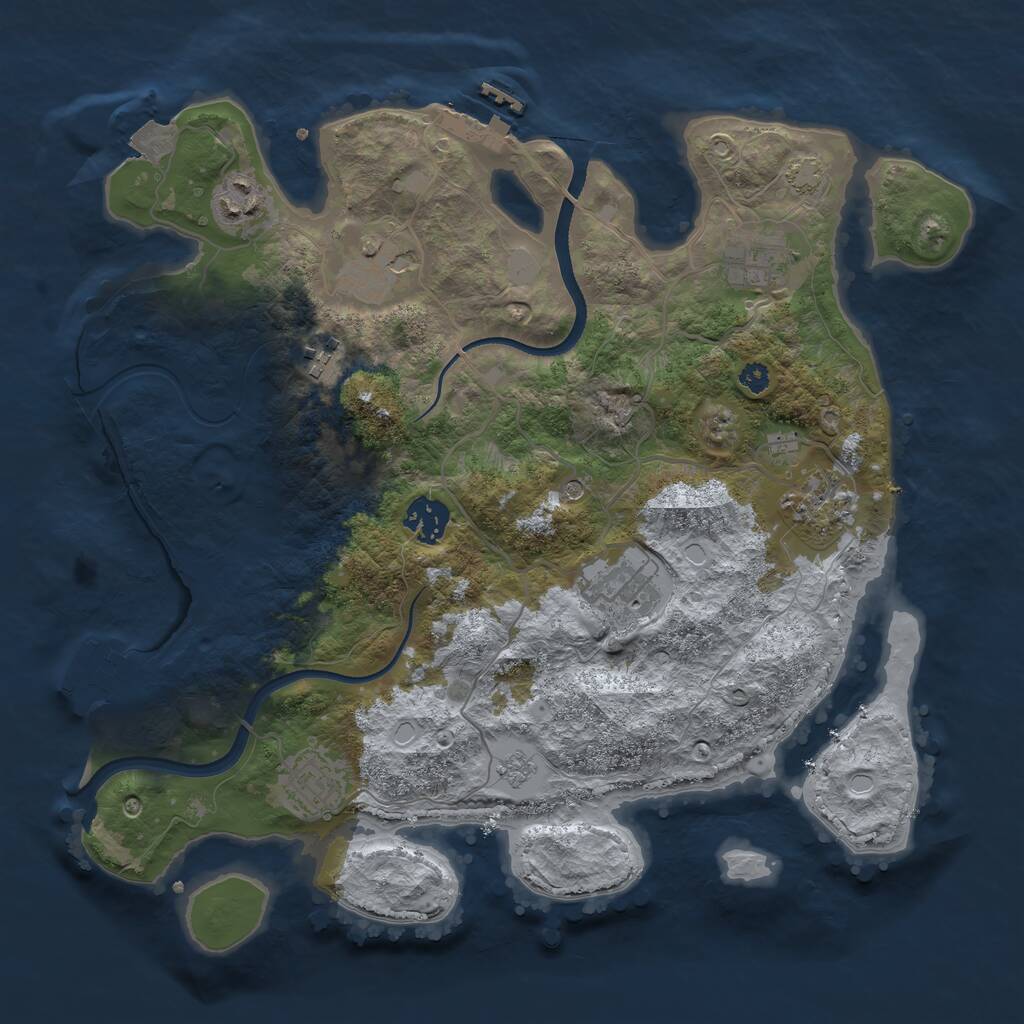 Rust Map: Procedural Map, Size: 3432, Seed: 481981, 14 Monuments