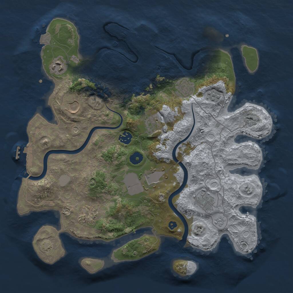 Rust Map: Procedural Map, Size: 3500, Seed: 1891879823, 15 Monuments