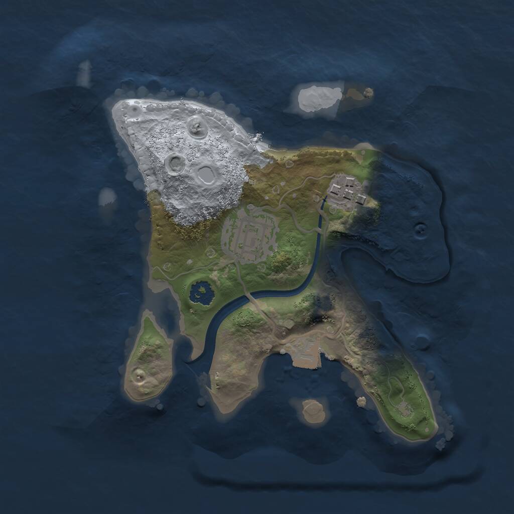 Rust Map: Procedural Map, Size: 2100, Seed: 44720, 3 Monuments