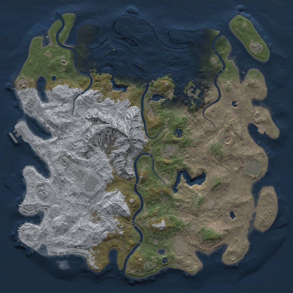 Rust Map: Procedural Map, Size: 5000, Seed: 1441168208, 16 Monuments