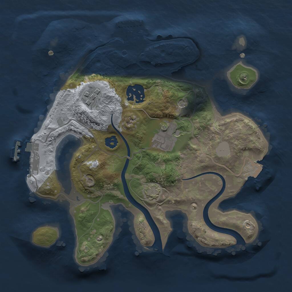 Rust Map: Procedural Map, Size: 2300, Seed: 27189, 8 Monuments