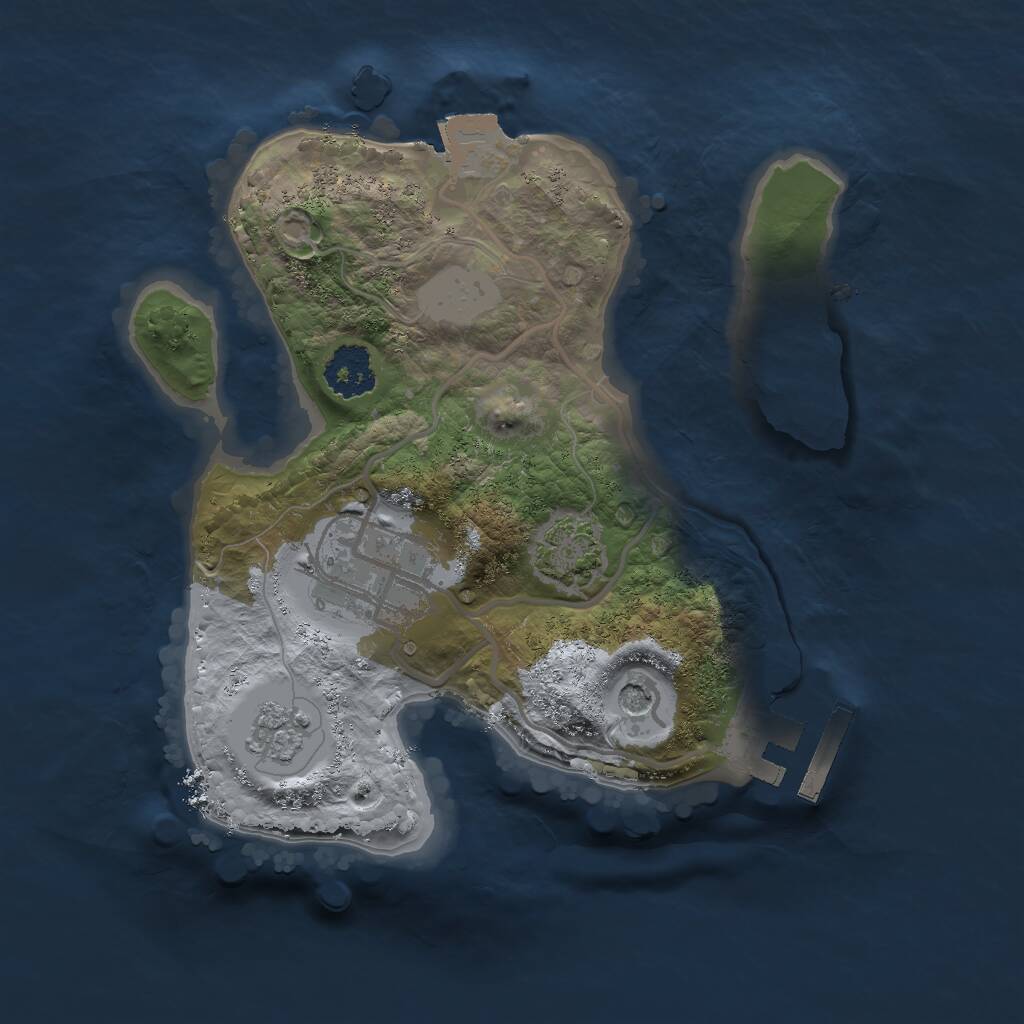 Rust Map: Procedural Map, Size: 2000, Seed: 1433832337, 6 Monuments