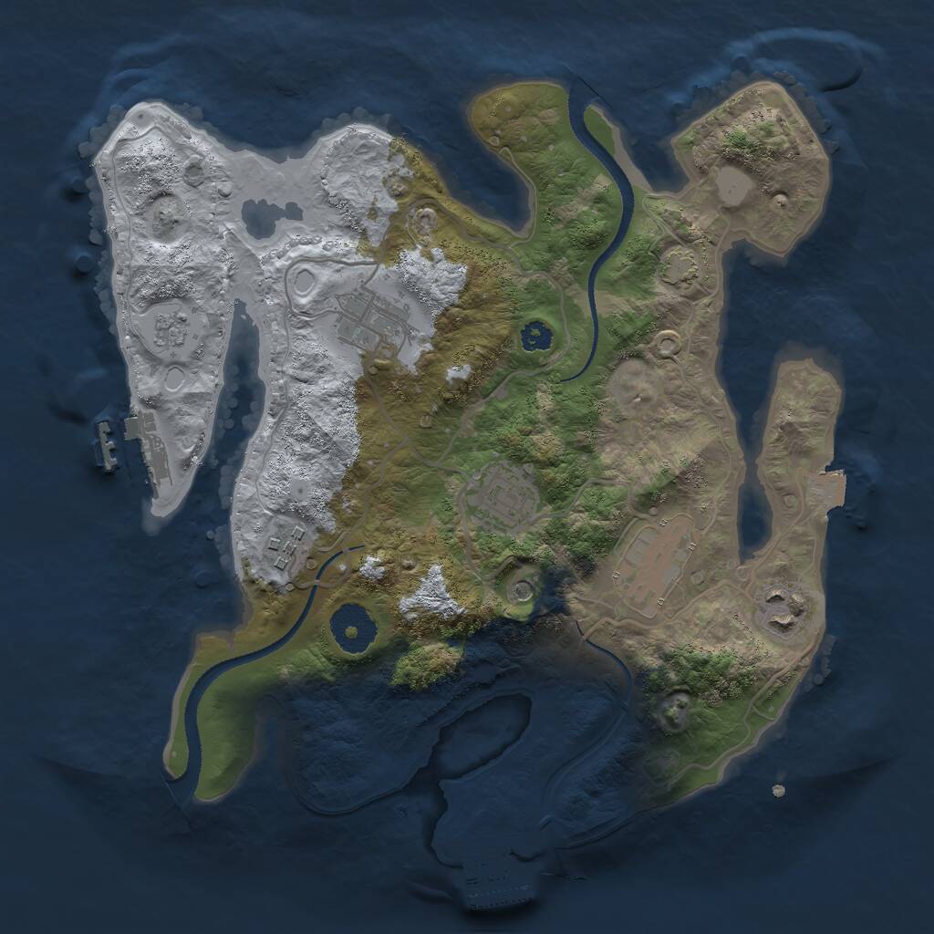 Rust Map: Procedural Map, Size: 3000, Seed: 1019187602, 11 Monuments