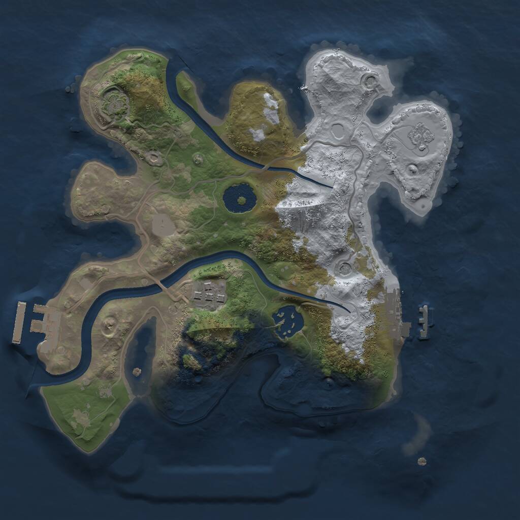 Rust Map: Procedural Map, Size: 2500, Seed: 89924, 8 Monuments