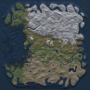 Thumbnail Rust Map: Procedural Map, Size: 6000, Seed: 297141796, 17 Monuments
