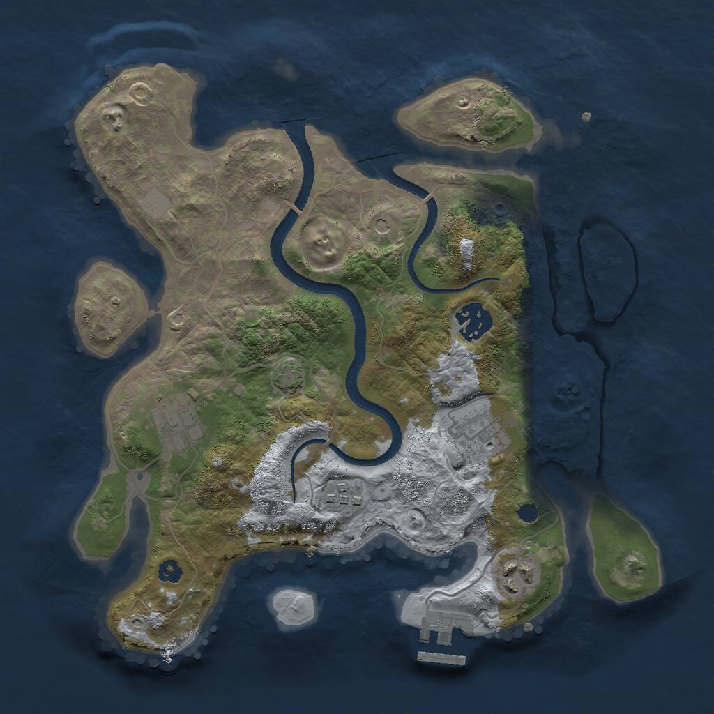Rust Map: Procedural Map, Size: 3000, Seed: 1799509681, 9 Monuments