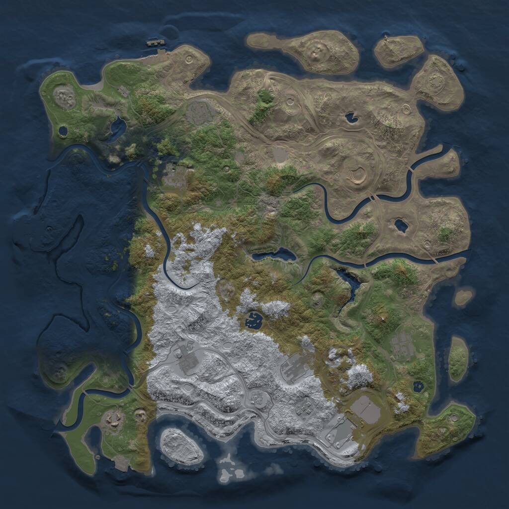Rust Map: Procedural Map, Size: 4500, Seed: 1467027521, 16 Monuments