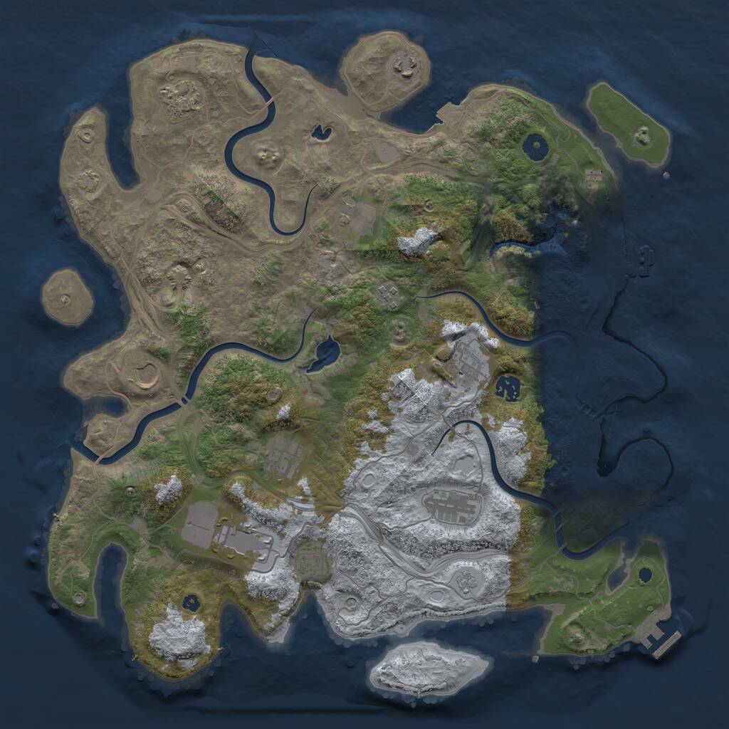 Rust Map: Procedural Map, Size: 4250, Seed: 77971107, 17 Monuments