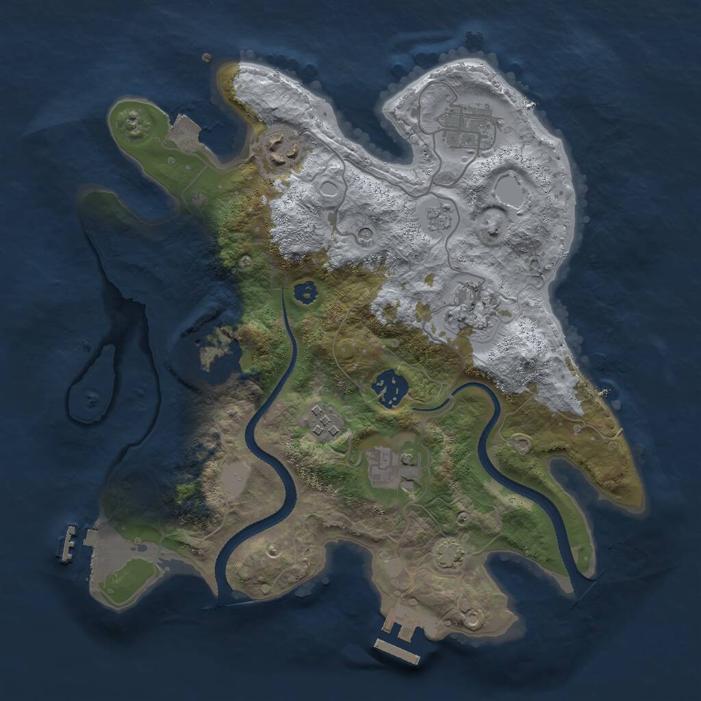 Rust Map: Procedural Map, Size: 3000, Seed: 2010610907, 13 Monuments