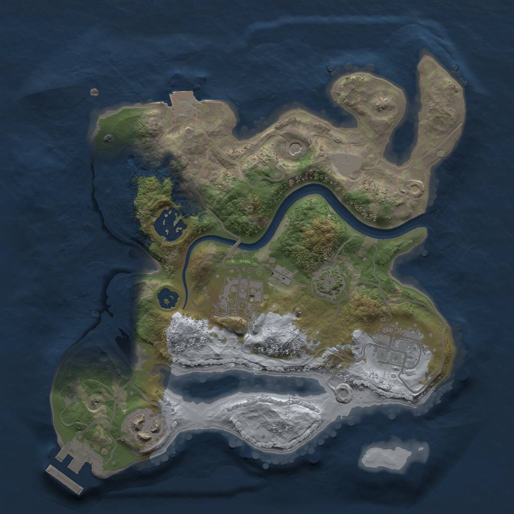 Rust Map: Procedural Map, Size: 2500, Seed: 1605290779, 8 Monuments