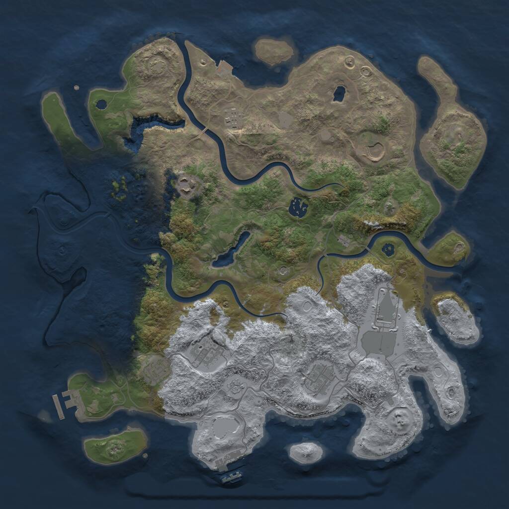 Rust Map: Procedural Map, Size: 4000, Seed: 223289056, 14 Monuments