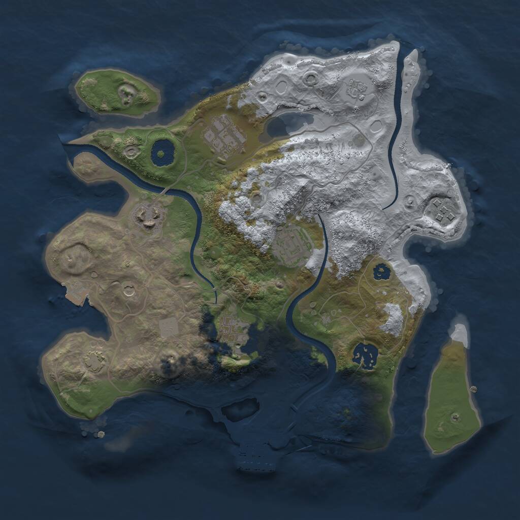 Rust Map: Procedural Map, Size: 3000, Seed: 39438737, 11 Monuments