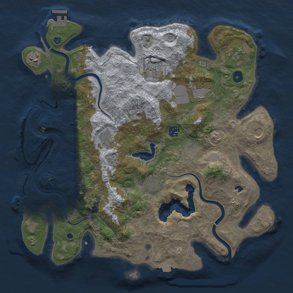 Rust Map: Procedural Map, Size: 4000, Seed: 20250616, 16 Monuments