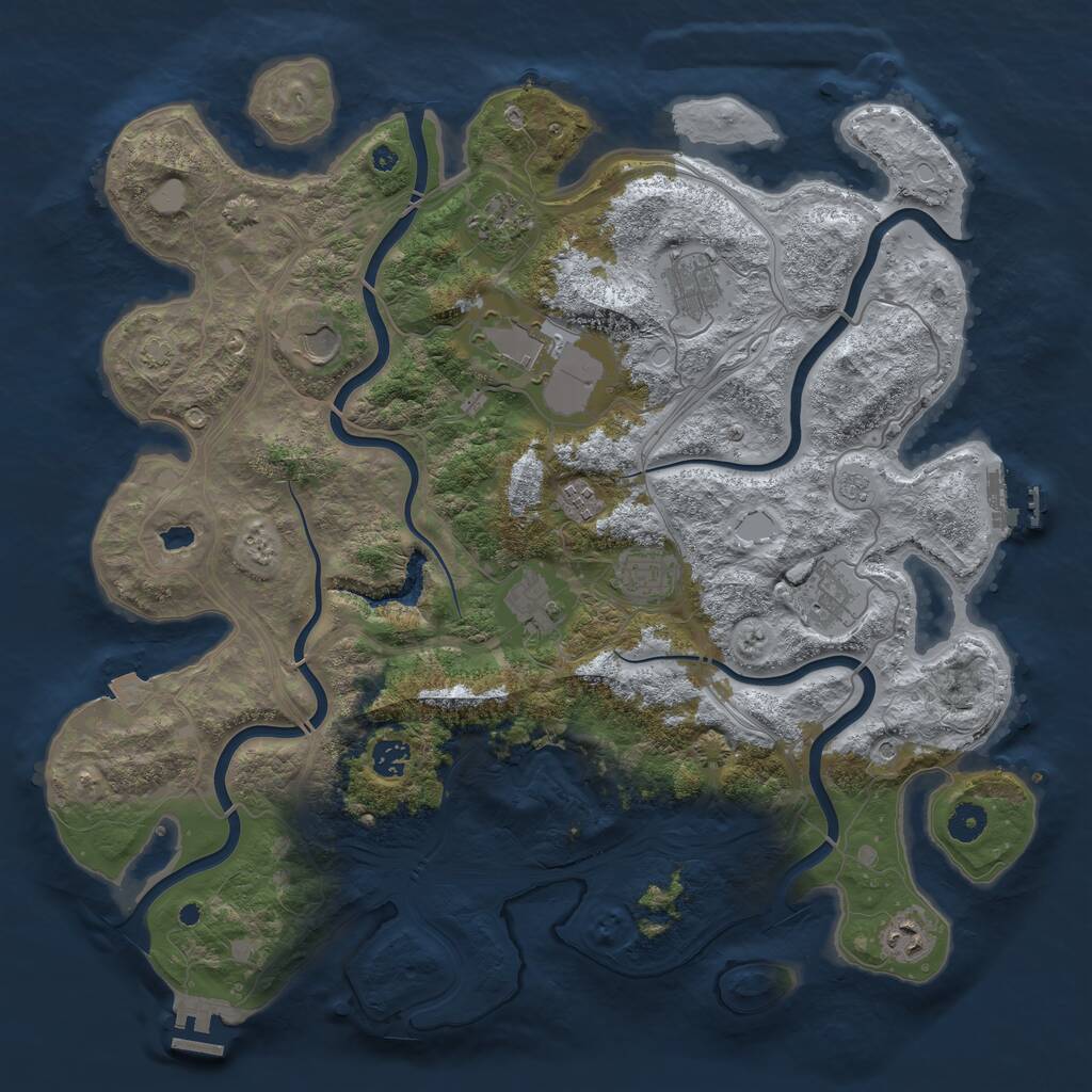 Rust Map: Procedural Map, Size: 4250, Seed: 1389571055, 16 Monuments