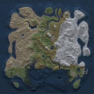 Thumbnail Rust Map: Procedural Map, Size: 4000, Seed: 1290676235, 16 Monuments