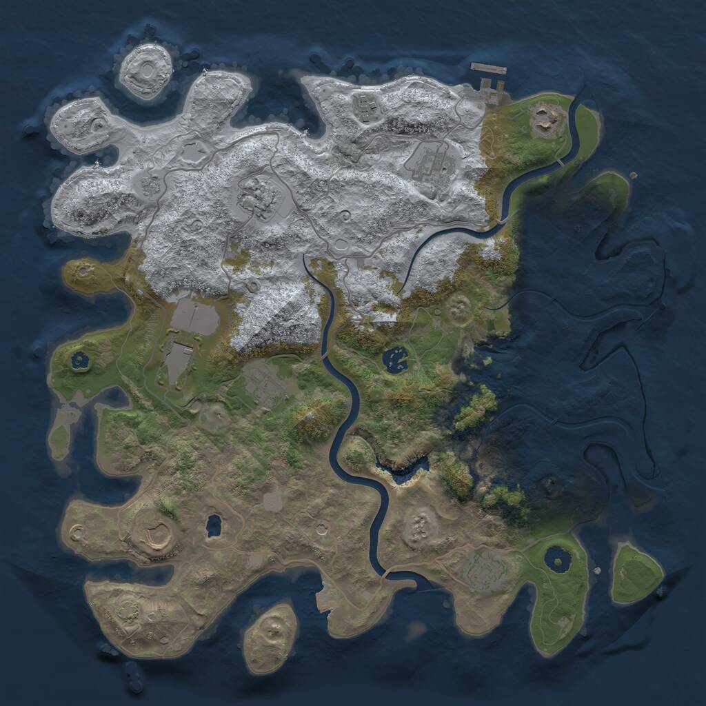 Rust Map: Procedural Map, Size: 4000, Seed: 662346, 14 Monuments