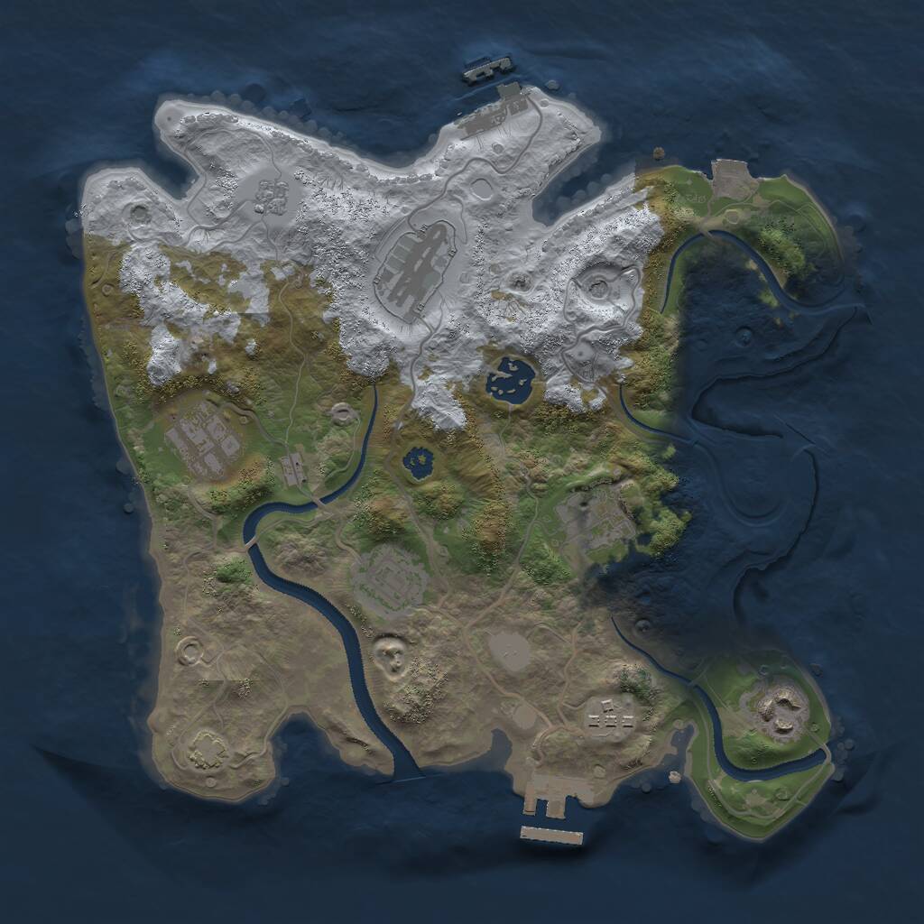 Rust Map: Procedural Map, Size: 3000, Seed: 16794, 13 Monuments