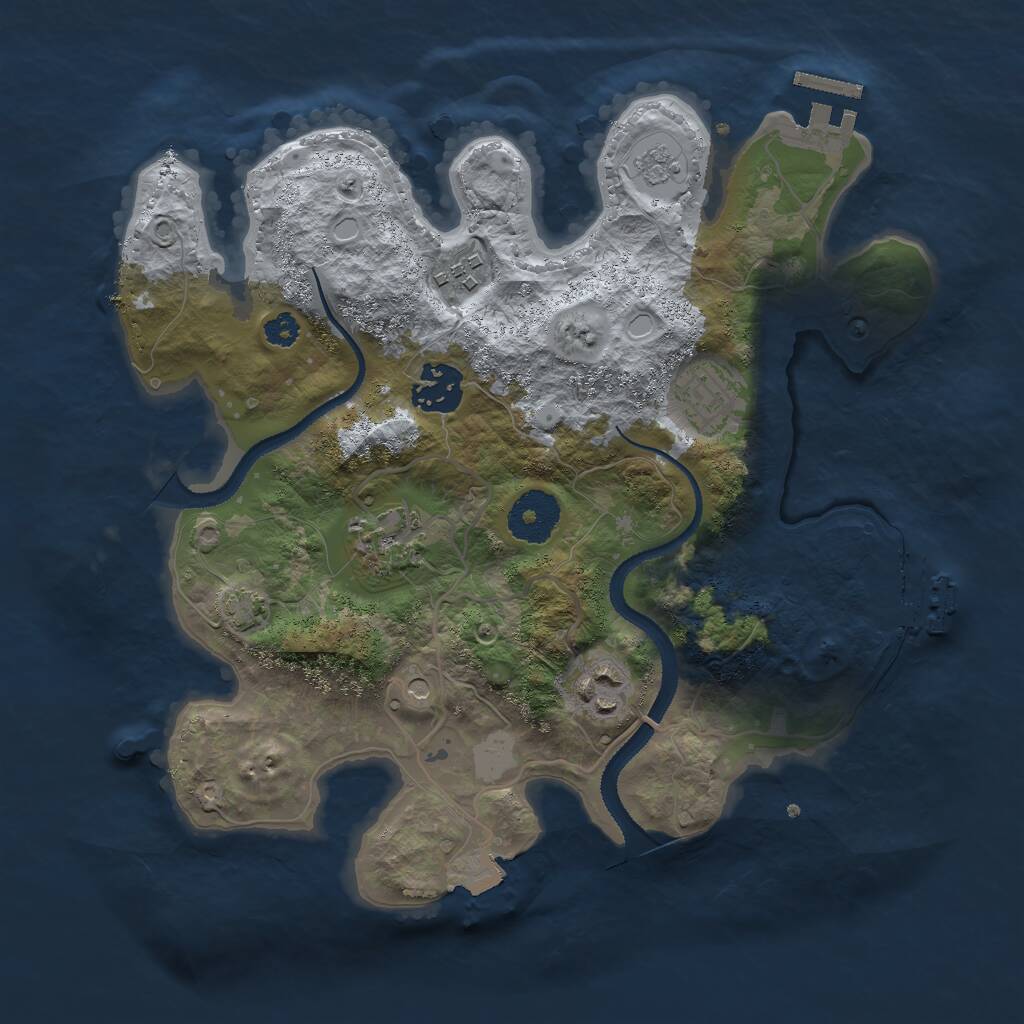 Rust Map: Procedural Map, Size: 3000, Seed: 642975340, 11 Monuments