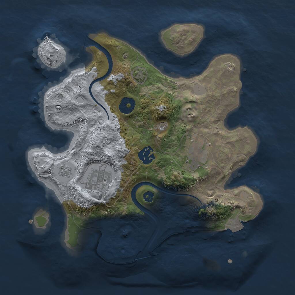 Rust Map: Procedural Map, Size: 2700, Seed: 637034, 7 Monuments