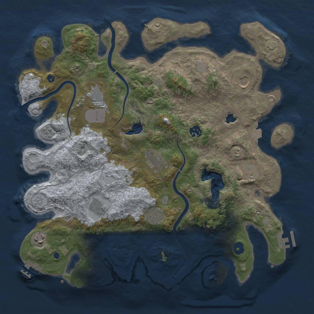 Rust Map: Procedural Map, Size: 4000, Seed: 960553821, 15 Monuments