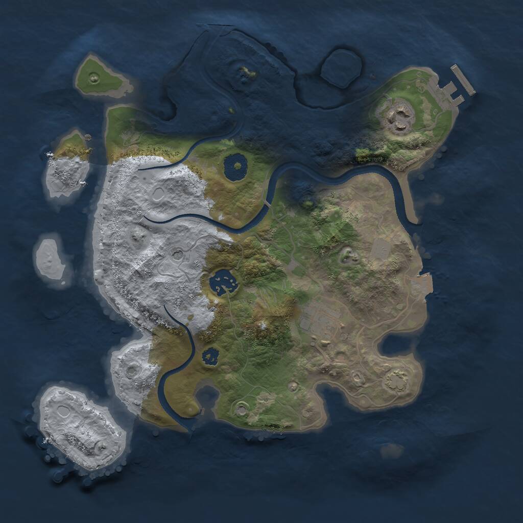 Rust Map: Procedural Map, Size: 3000, Seed: 1448, 7 Monuments