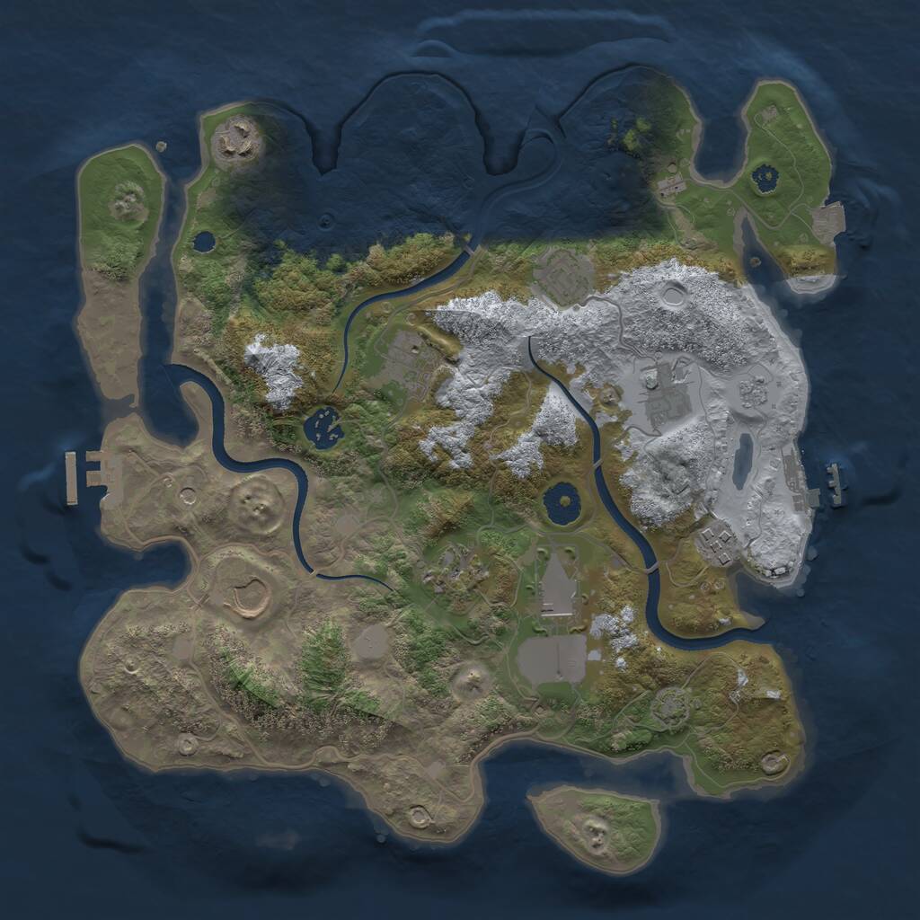 Rust Map: Procedural Map, Size: 3500, Seed: 50269927, 15 Monuments