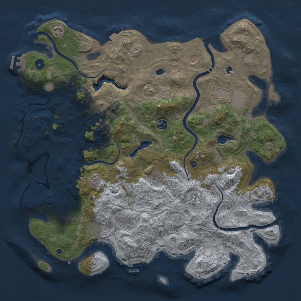 Rust Map: Procedural Map, Size: 4500, Seed: 456539863, 16 Monuments