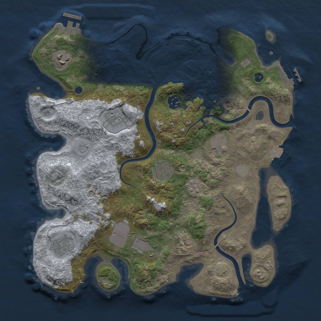 Rust Map: Procedural Map, Size: 3500, Seed: 1427575000, 15 Monuments