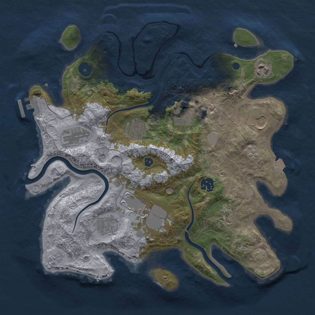Rust Map: Procedural Map, Size: 3500, Seed: 133840229, 15 Monuments