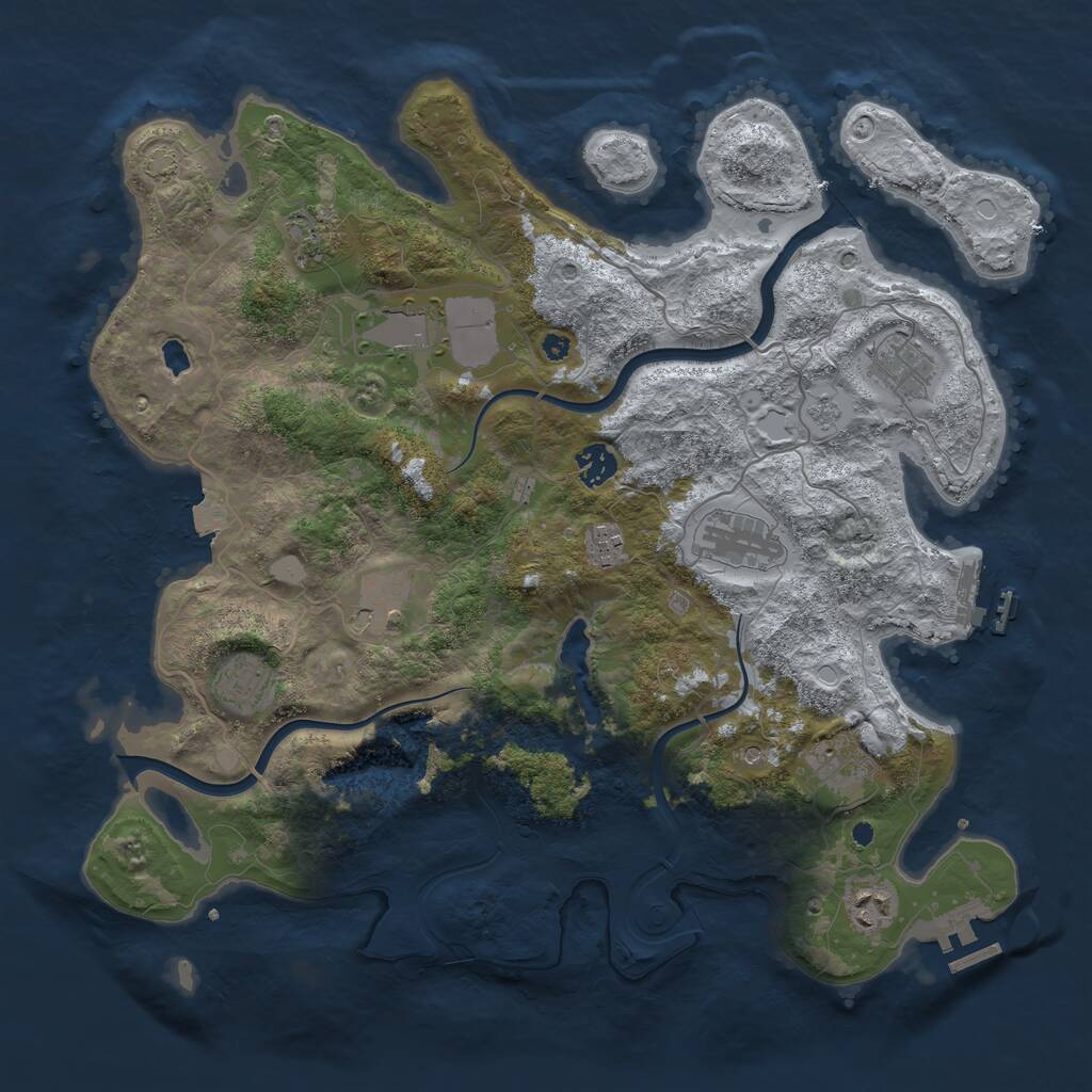Rust Map: Procedural Map, Size: 4000, Seed: 60321011, 16 Monuments