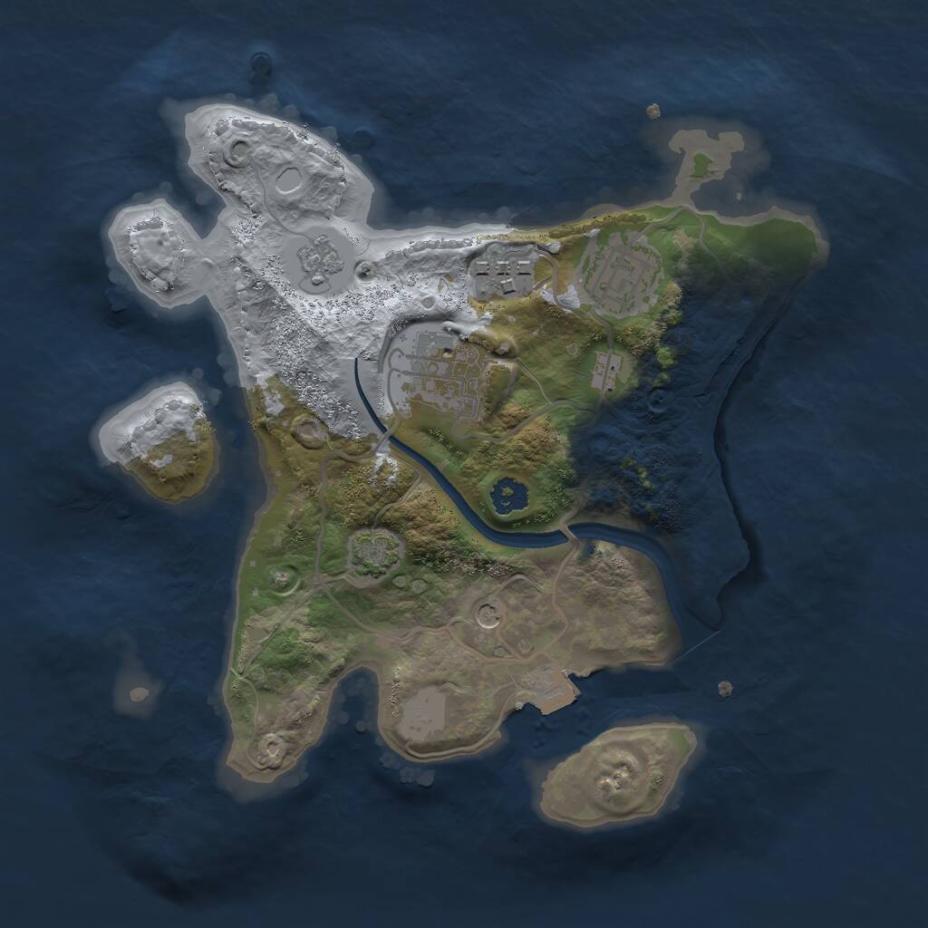 Rust Map: Procedural Map, Size: 2500, Seed: 114093799, 7 Monuments
