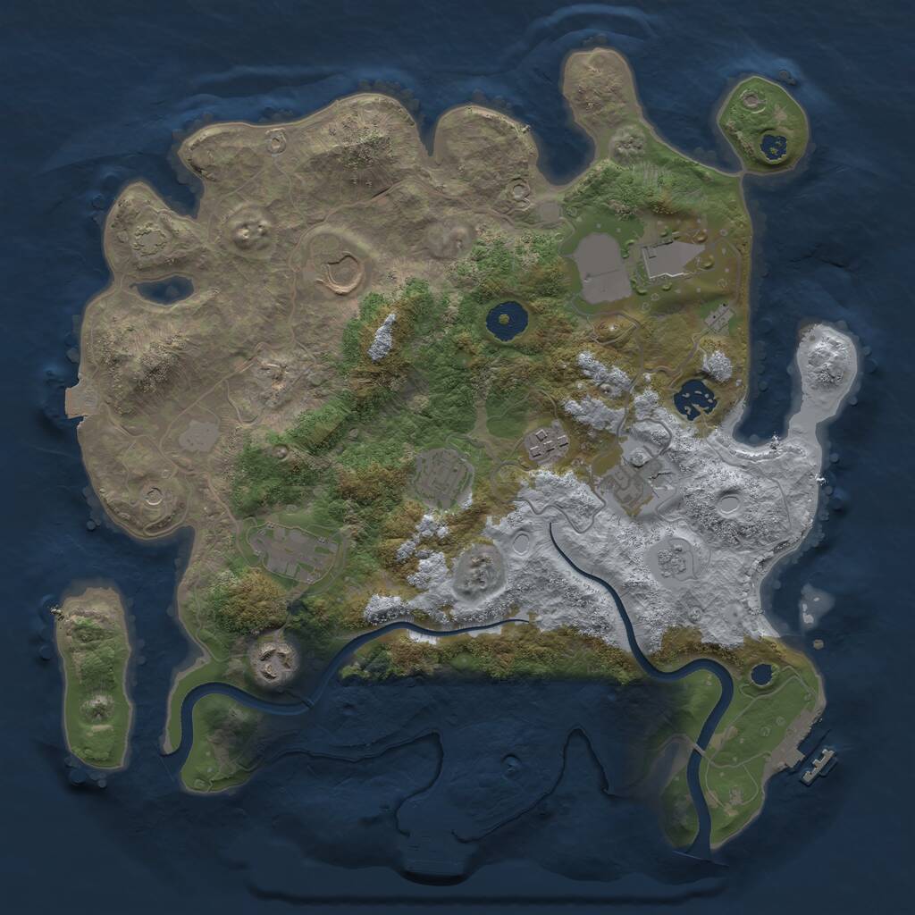 Rust Map: Procedural Map, Size: 3500, Seed: 532014952, 14 Monuments