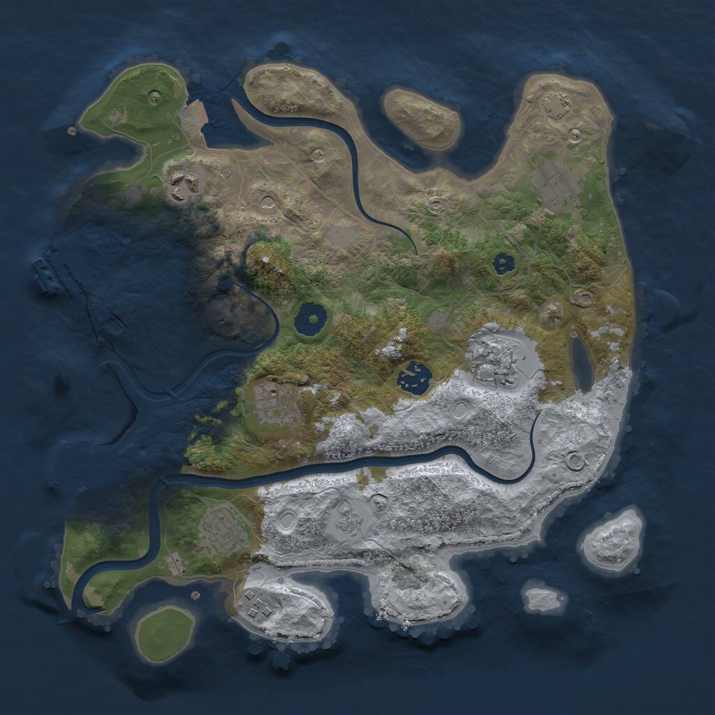 Rust Map: Procedural Map, Size: 3297, Seed: 481981, 13 Monuments