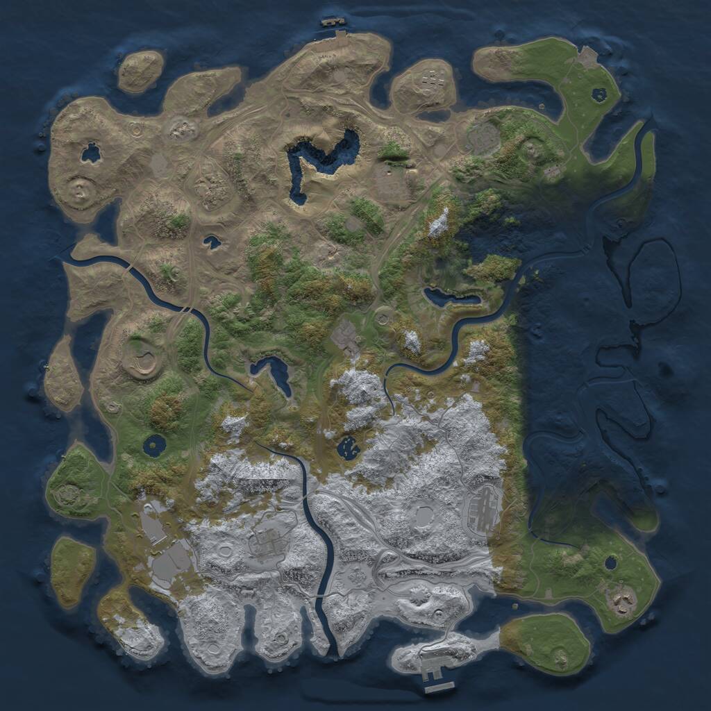 Rust Map: Procedural Map, Size: 4800, Seed: 1285943154, 17 Monuments