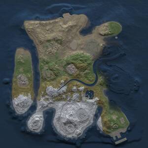 Thumbnail Rust Map: Procedural Map, Size: 2500, Seed: 1023685746, 10 Monuments