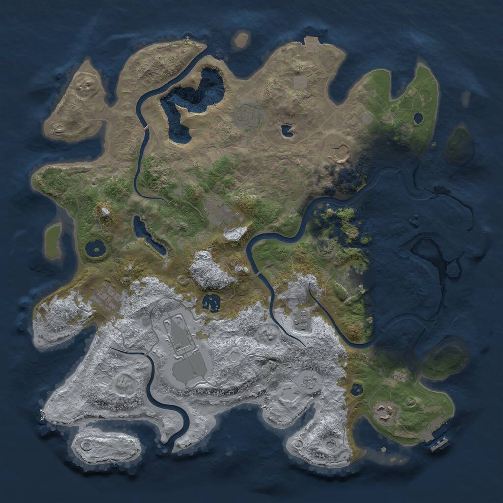 Rust Map: Procedural Map, Size: 4000, Seed: 5463234, 15 Monuments