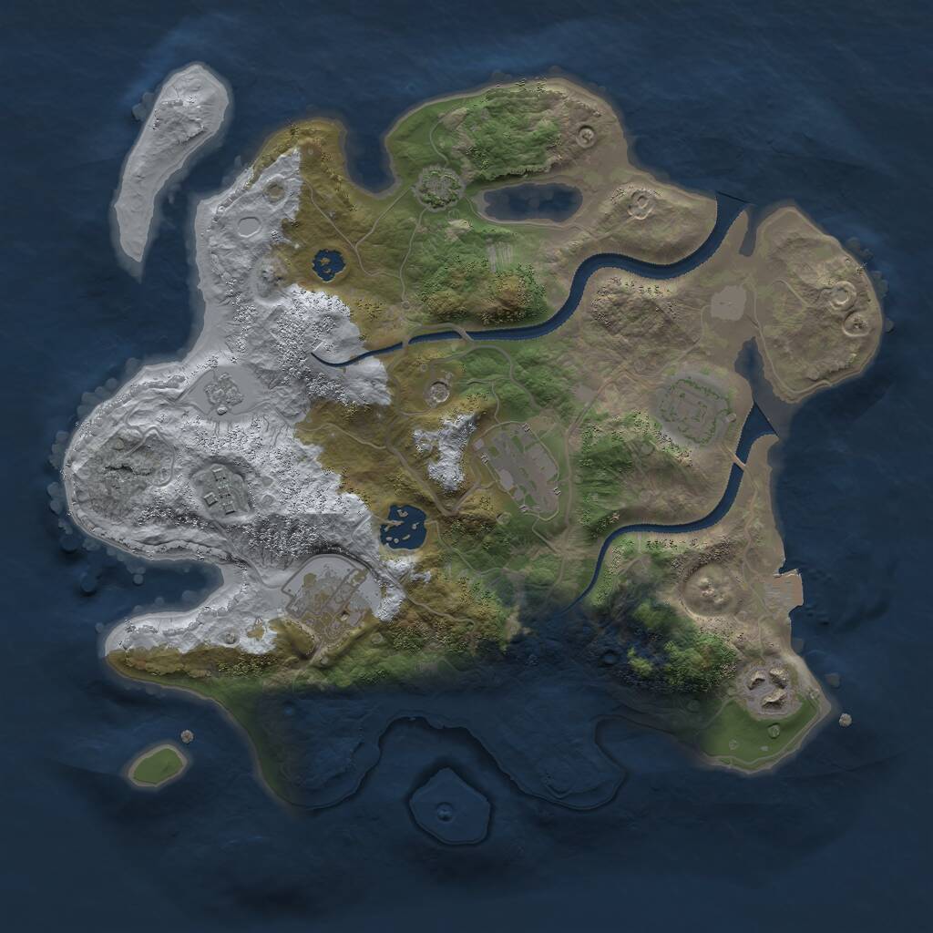 Rust Map: Procedural Map, Size: 3000, Seed: 17378, 10 Monuments