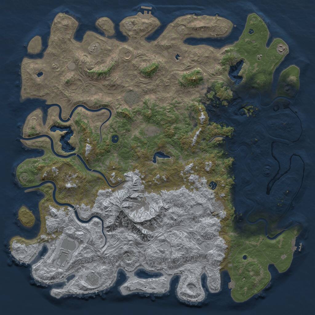 Rust Map: Procedural Map, Size: 6000, Seed: 1428468598, 17 Monuments