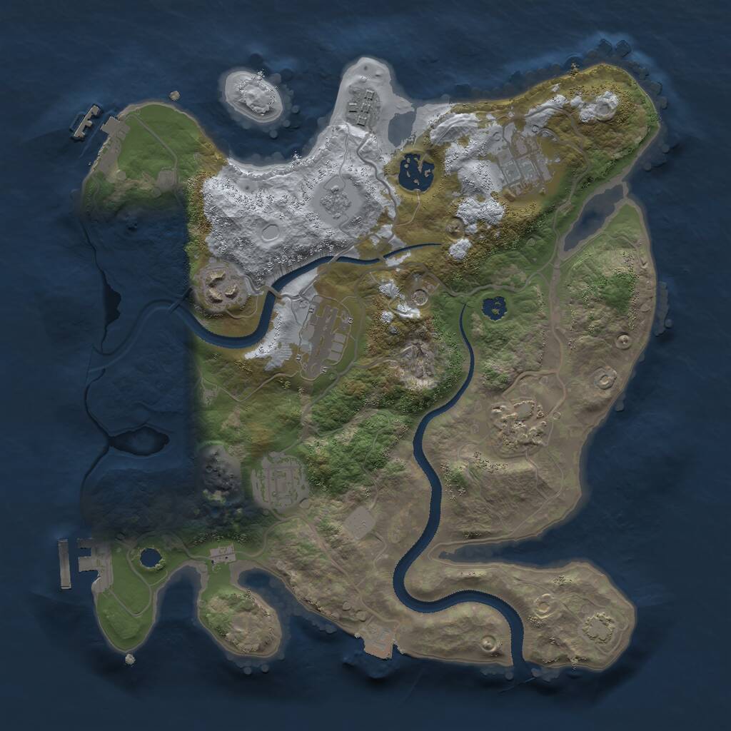 Rust Map: Procedural Map, Size: 3000, Seed: 682957748, 13 Monuments