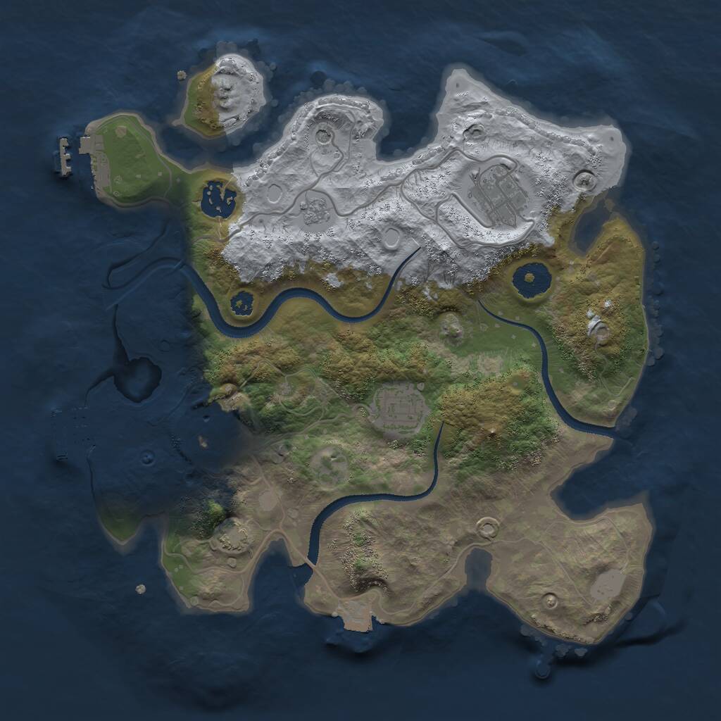 Rust Map: Procedural Map, Size: 3000, Seed: 13136, 10 Monuments