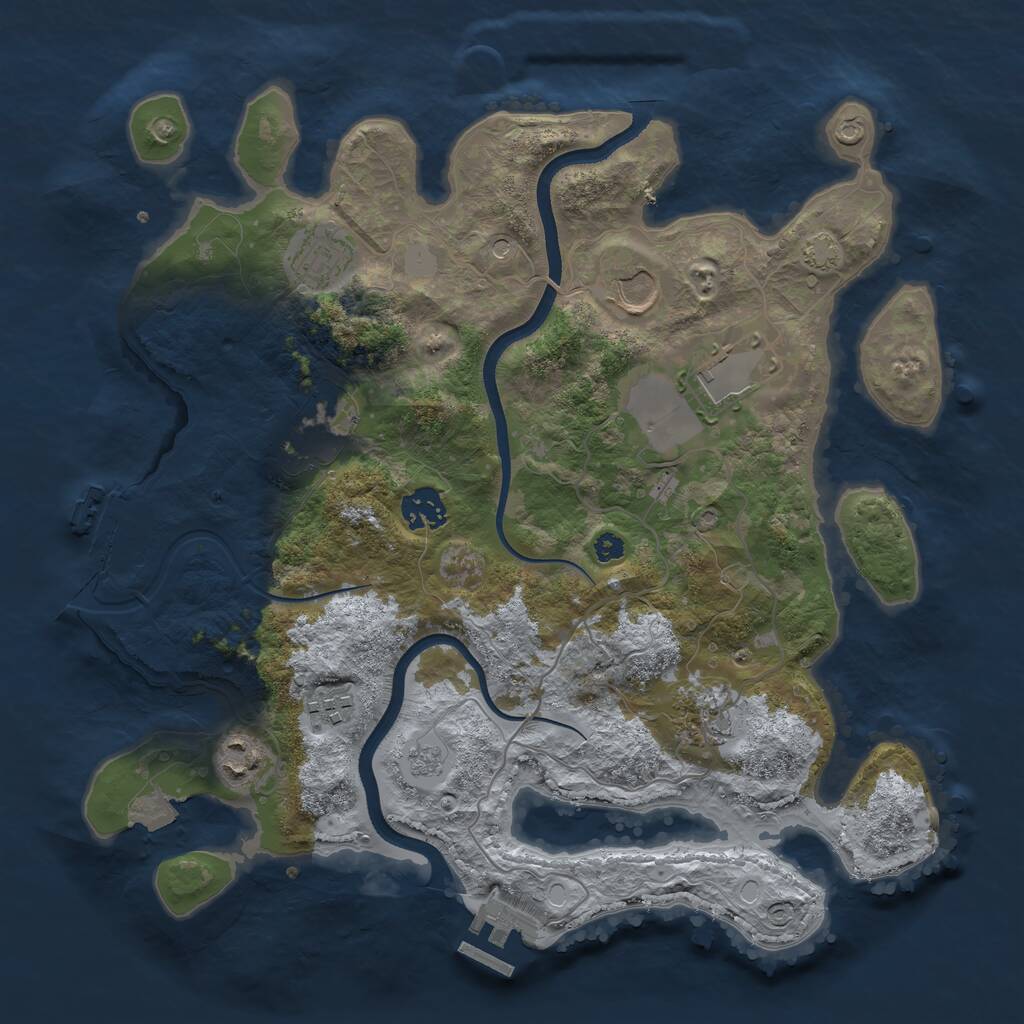 Rust Map: Procedural Map, Size: 3500, Seed: 199465988, 14 Monuments