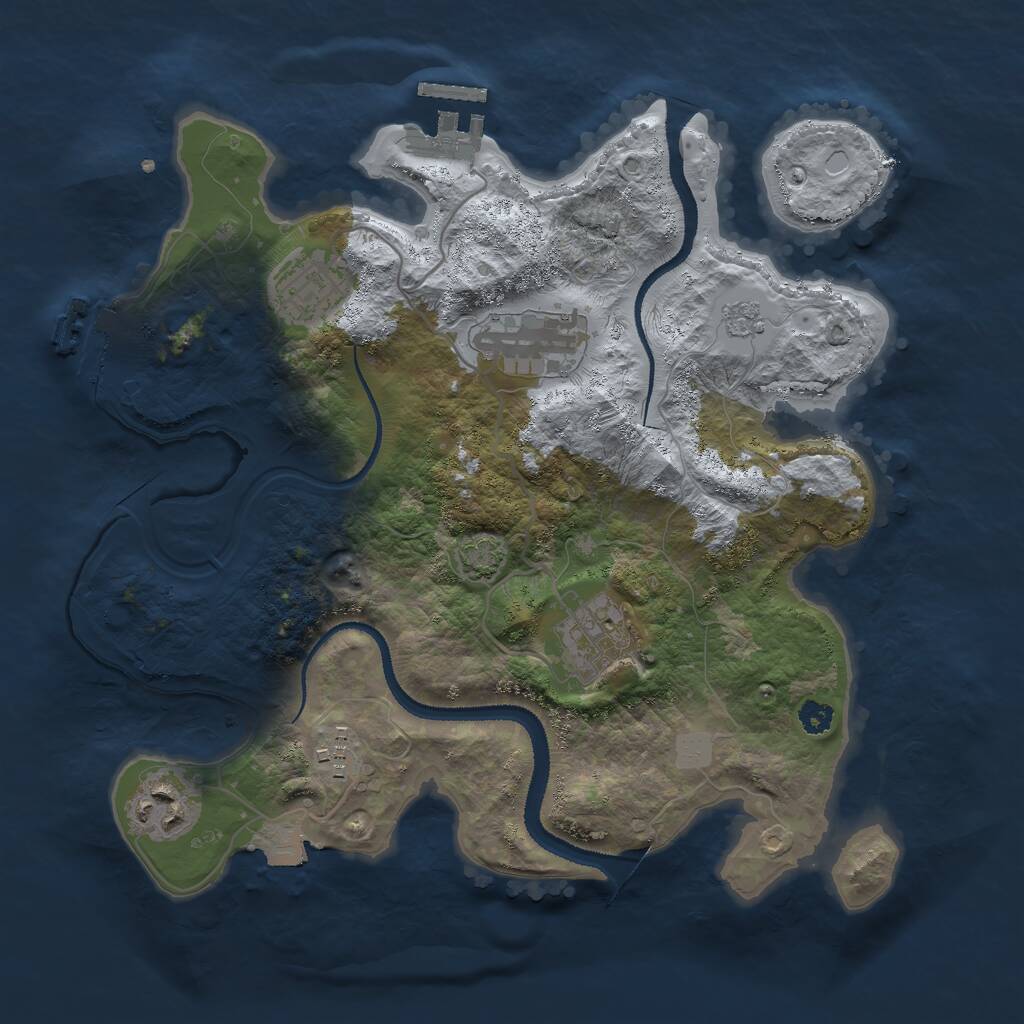 Rust Map: Procedural Map, Size: 3000, Seed: 157103077, 10 Monuments