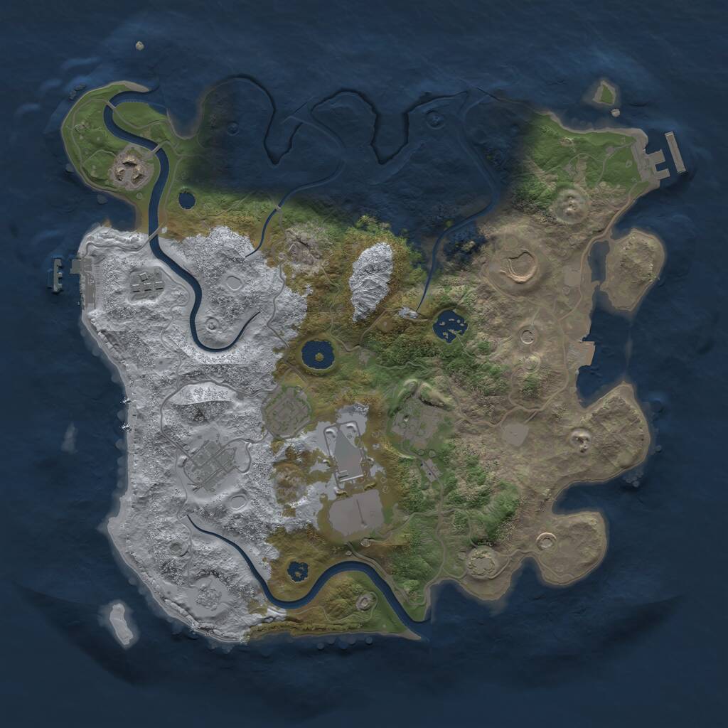 Rust Map: Procedural Map, Size: 3500, Seed: 1524305261, 14 Monuments