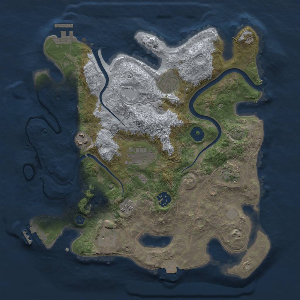 Rust Map: Procedural Map, Size: 3250, Seed: 1653429025, 12 Monuments